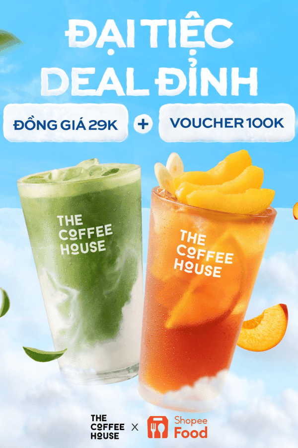 Voucher The Coffee House đại tiệc deal đỉnh đồng giá 29k và voucher 100k