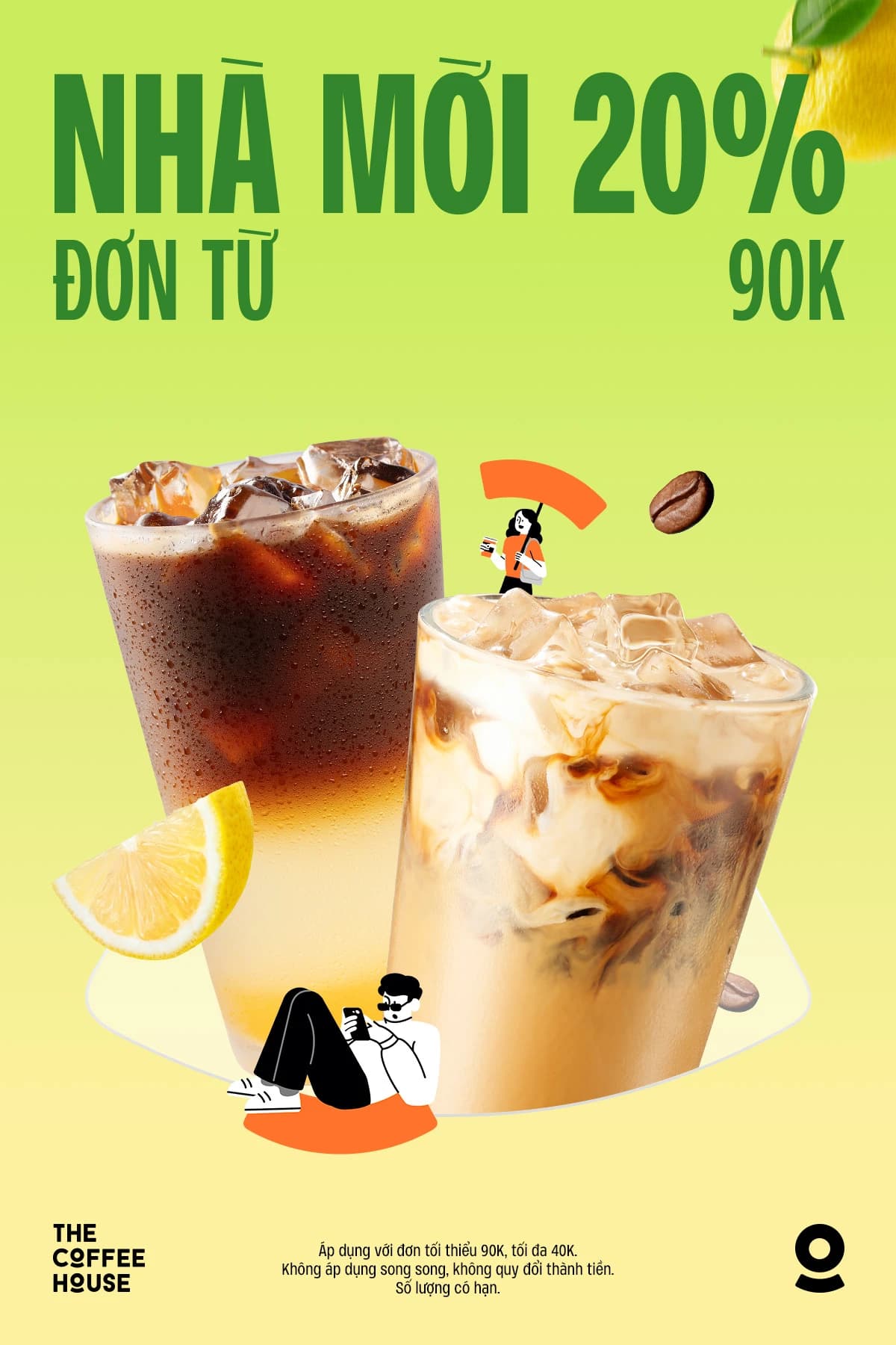 Voucher The Coffee House nhà mới giảm 20% cho đơn từ 90k
